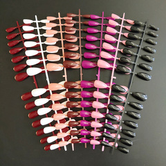 Unpainted, UV glossy oil-coated long droplet pure color strip nail art fake nails, reusable wearable nails