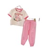 Summer set, cartoon trousers, suitable for teen, western style, with short sleeve, children's clothing