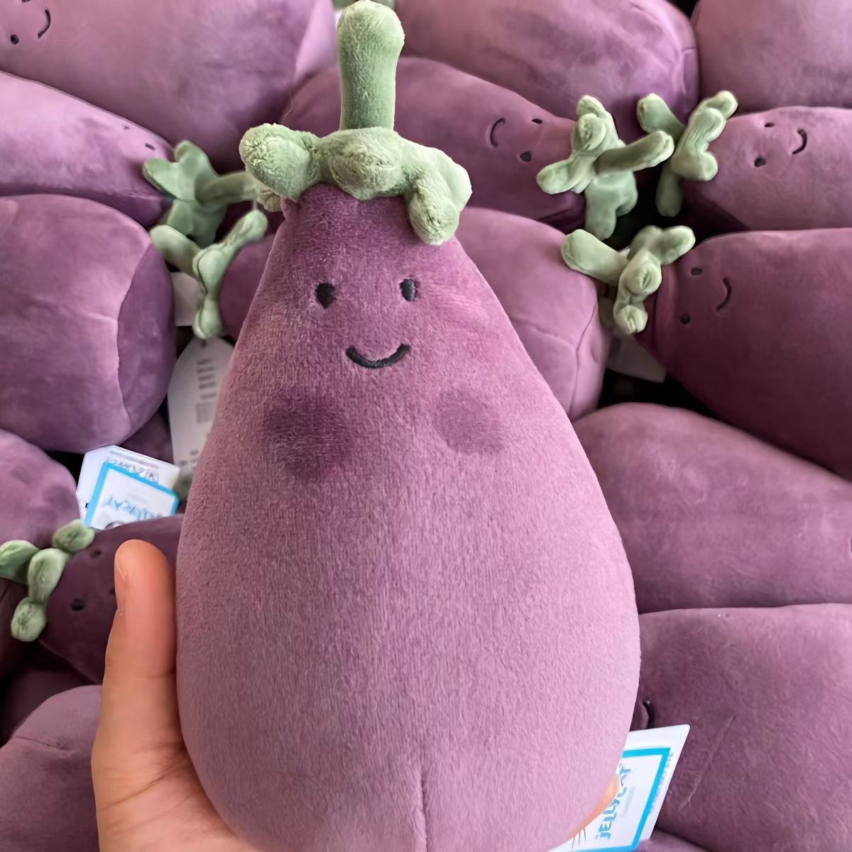 原茄子鑰匙扣掛件包包吊飾毛絨迷你玩偶小掛件送女生禮物