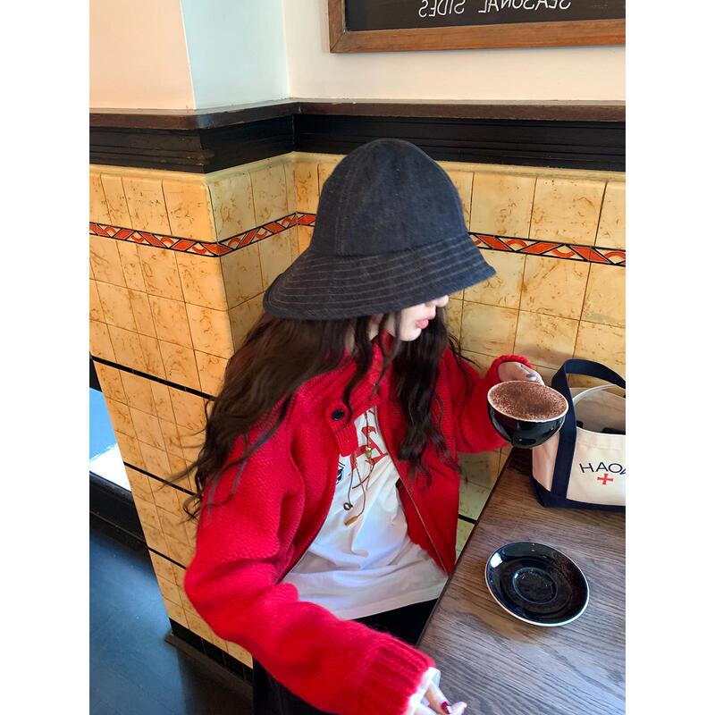 [Ready Stock] Vc Who Will Refuse to Get Rich Red Thick Sweater Rz244026