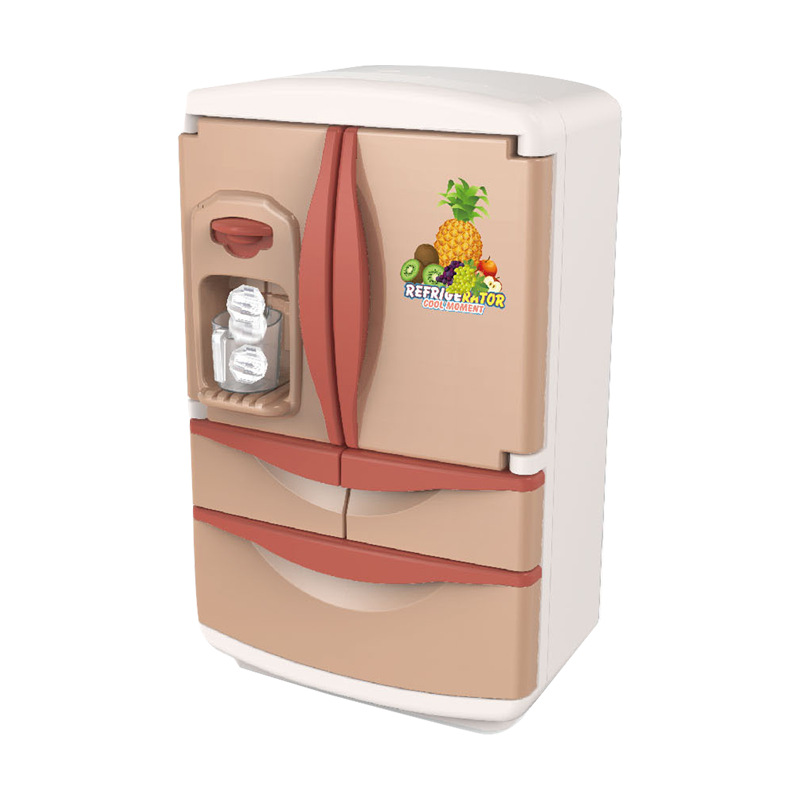 Refrigerador de juguete grande para niñas, mini cocina infantil con juego completo, gran set de regalo de cumpleaños para niños de tres años.