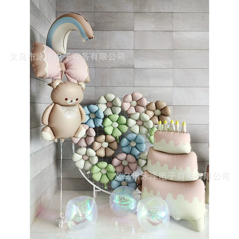 Матовый алюминиевый шар-фольга для декора торта в стиле INS, украшение для дня рождения кошки, плавающий в воздухе с гелием