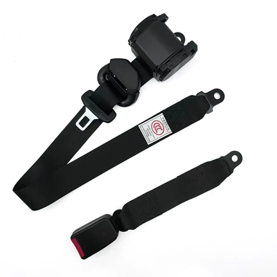 Car seat belt – Locking Safety Belt 3C - black-d9k345cm-webbing-base-conventional-packaging-base-and-retractor-packed-separately