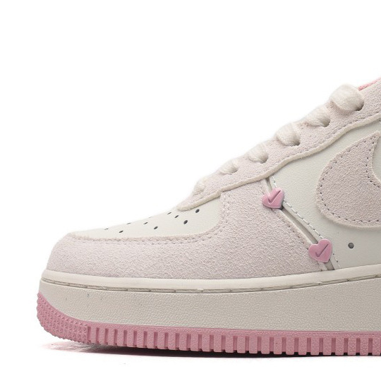 Air Force One Af1 Valentine's Day Limited Sneakers for Women, White Powder, Versatile Trendy Shoes, Low-Top Couple Casual Shoes, Putian Shoes
