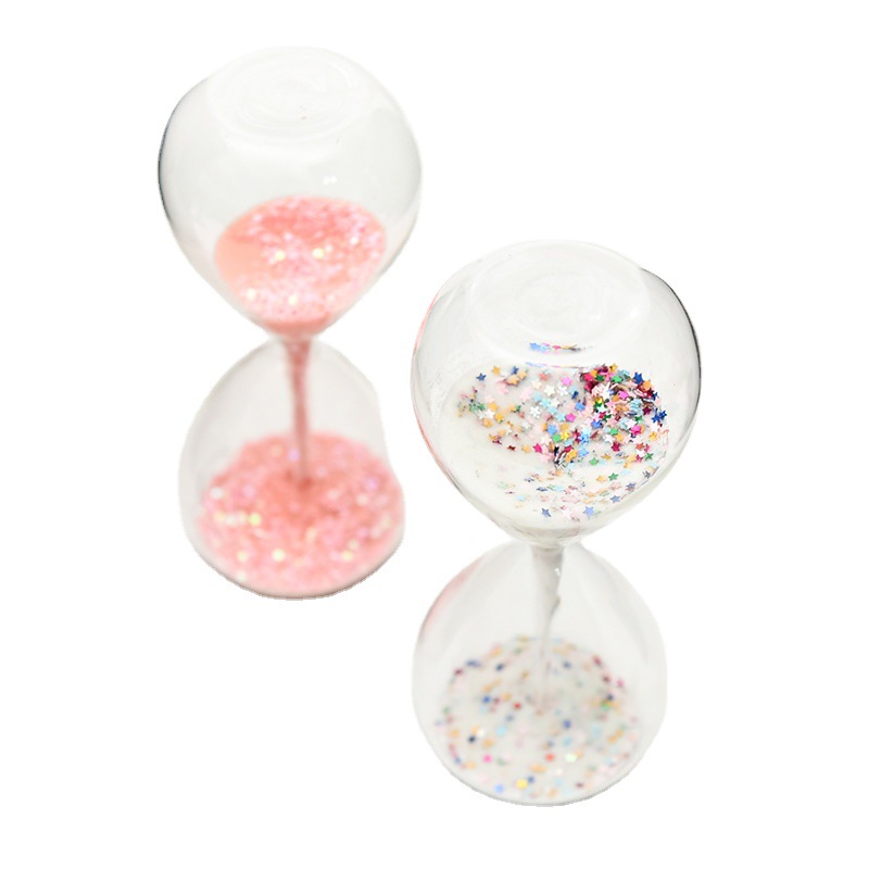 Creativo chica corazón reloj de arena temporizador estrella regalo cumpleaños lentejuelas decoración del hogar fábrica lote