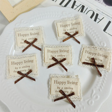 韩式甜美蕾丝花边字母款布艺蝴蝶结刘海贴饰品碎发贴后脑勺魔术贴