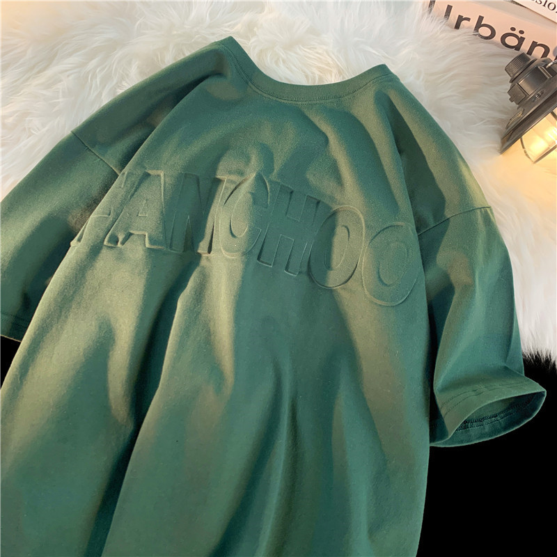 Camiseta americana de manga corta para hombre, 100 % algodón, 240 g, pesada. Moda urbana de verano 2023. Ropa oversize.