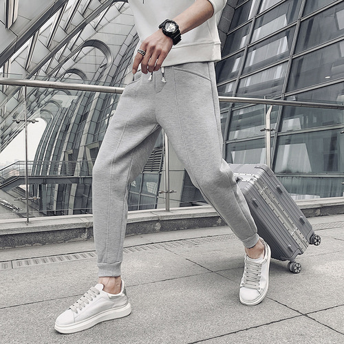 Spring and autumn pants, men's thin fashion brand, slim feet, 9-cent spring and autumn casual harem pants, casual all-matching
