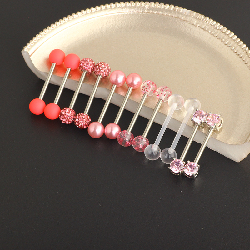 Pointed titanium steel lip stud product view