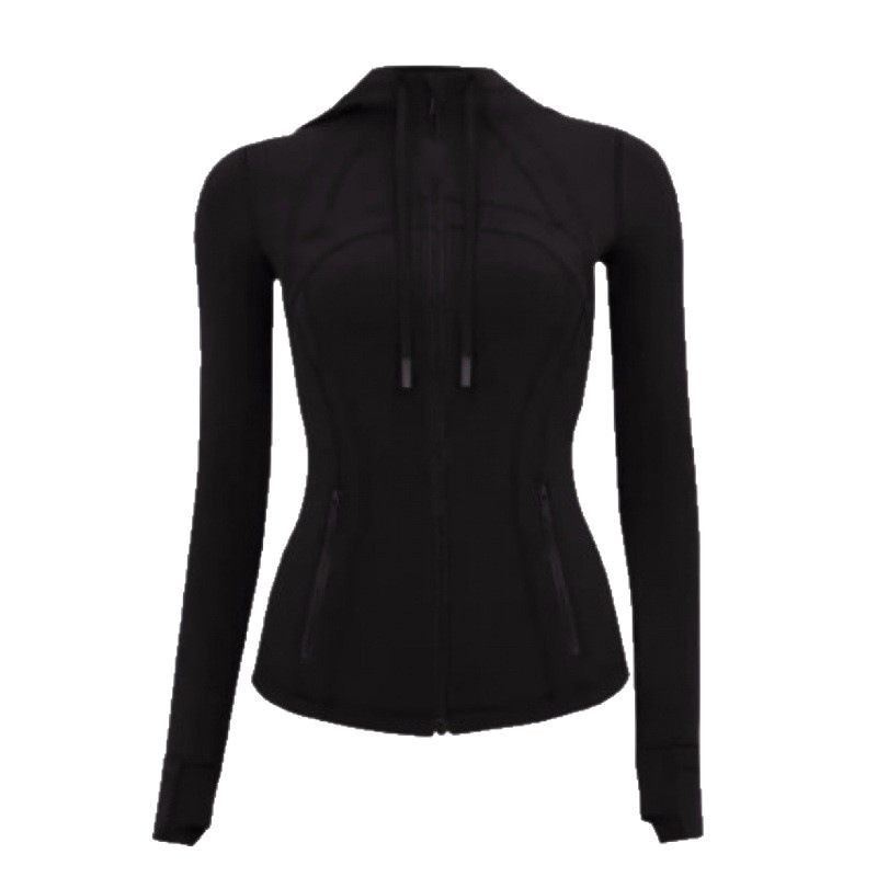 Women's Slim Fit Hooded Sports Jacket Zip Up Cardigan Polyester Running Yoga Fitness Outerwear Top_ecoleips.com