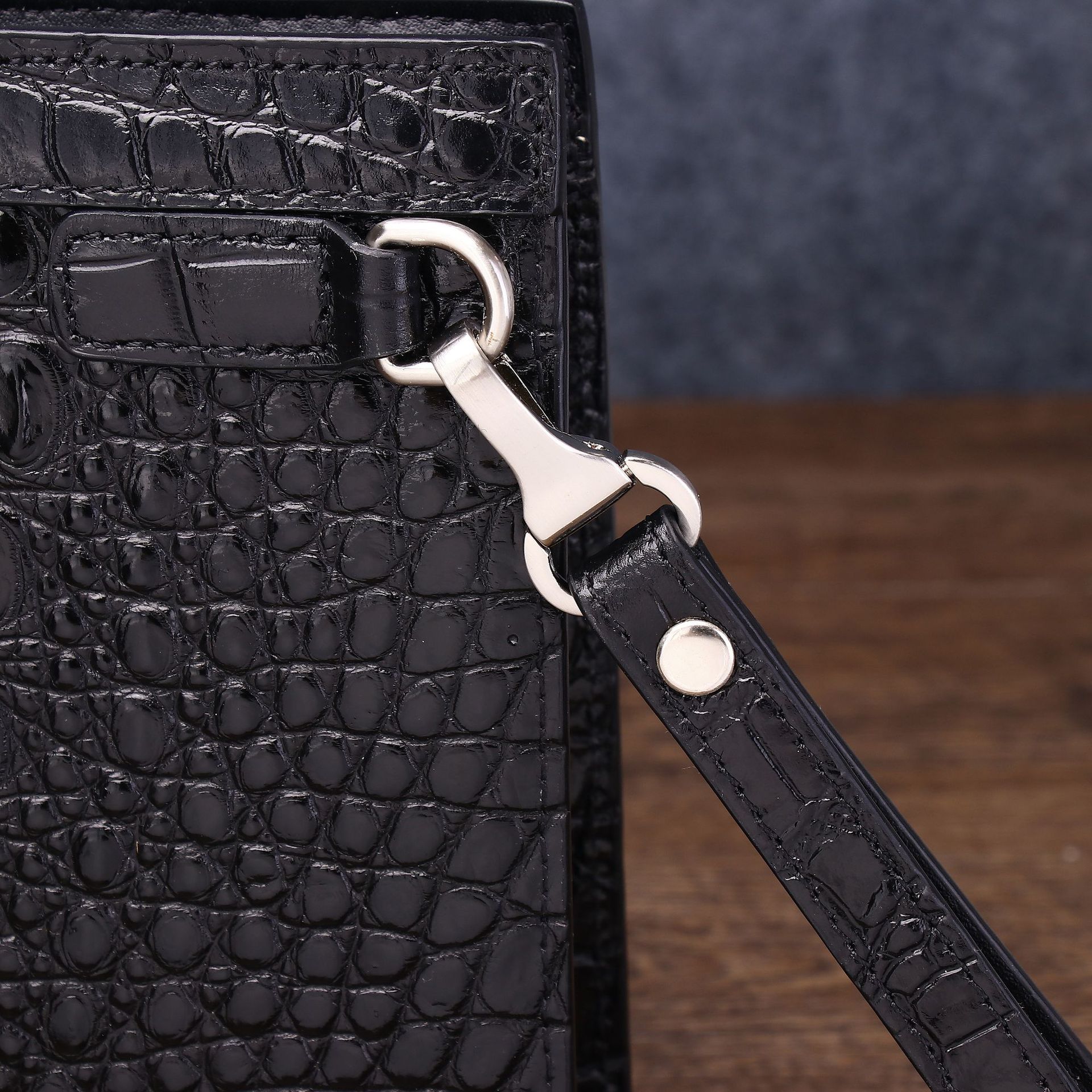 Túi clutch nam da PU vân cá sấu phong bì thời trang chi tiết 5