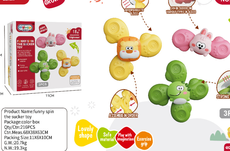 Transfronterizos bebés y bebés auto-instalación giratoria giratoria rotación rotación rotación animal giroscopio baño bebé juego de agua puzzle