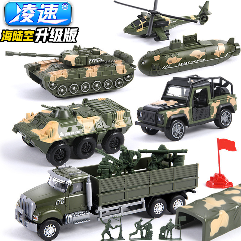 Children's Alloy Military Pull-Back Toy Car for Boys, Realistic Model of Airplane, Tank, Submarine, Fire Truck, Construction Vehicle, Educational Toy