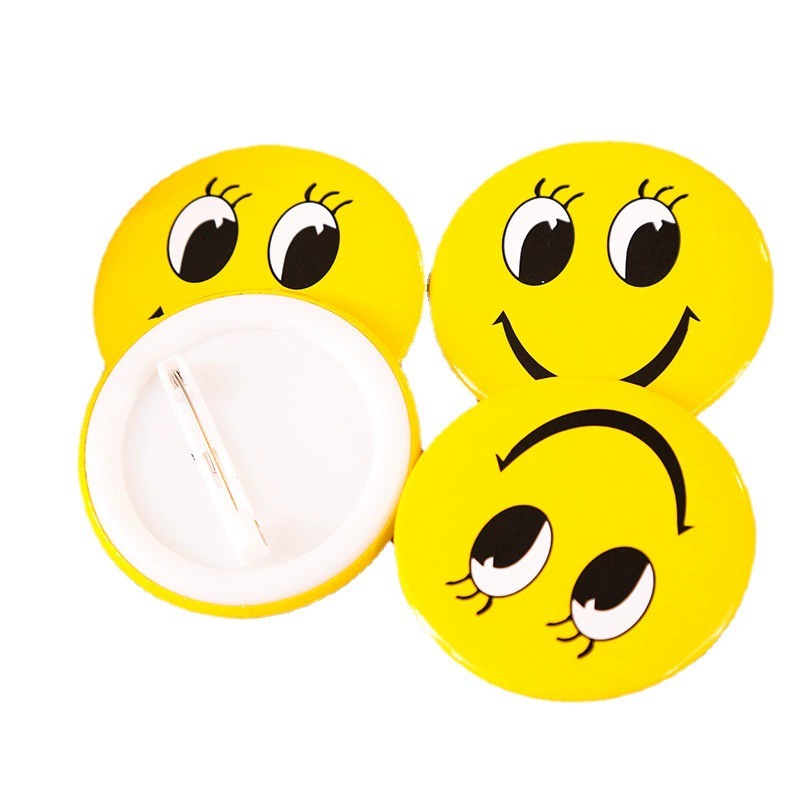 3.0cm 4.5cm Smiley Face Badge Taobao Online Store Gift Small Gift Cartoon Tinplate Plastic Smiley Face Badge