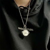 Brand fashionable necklace stainless steel suitable for men and women hip-hop style, simple and elegant design, Korean style, internet celebrity