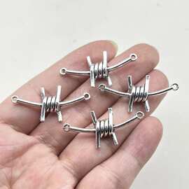 饰品 diy 项链 手链 嘻哈哥特风 荆棘双吊 跨境热卖 合金配件批发