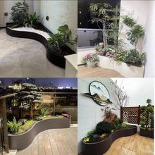 户外不锈钢花箱弧形花盆阳台庭院异形花箱围栏组合花池移动种植箱