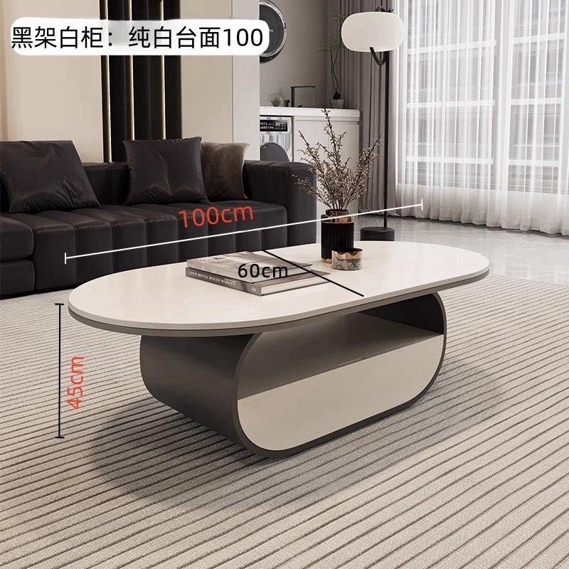 Nuevo hogar moderno simple y lujoso mesas combinadas de moda mesa de té sala de estar de roca elíptica completa