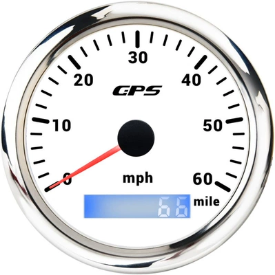 automobile instrument Speedometer Mph Mileage Meter - silver-edge-white-background-60mph