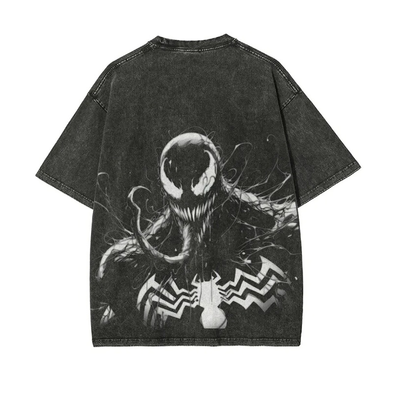 Summer Men's Trendy Short-Sleeve Marvel Spider-Man Washed Cotton T-Shirt, Comfortable Casual Retro Sports Cotton Summer Men's Trendy Short-Sleeve Marvel Spider-Man Washed Cotton T-Shirt, Comfortable Casual Retro Sports Cotton