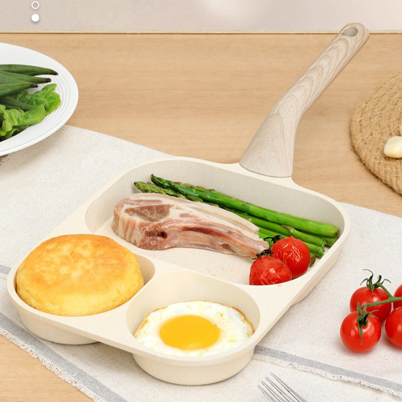 맞춤형 3-in-1 아침 식사 팬, 대형 오믈렛 팬, 깊은 버거 팬, 두꺼운 스테이크 팬, 다기능 프라이팬