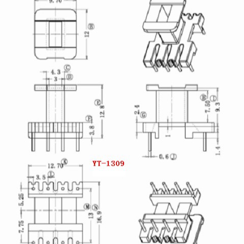 EE13电源骨架变压器骨架EE13滤波器骨架可配套磁芯