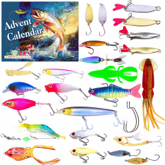 24件圣诞路亚饵盲盒套装Advent Calender礼物鱼饵钓具渔具盲盒
