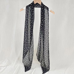 レトロな波点豹紋斜角長条シルクタオル女性ファッションファッション春秋着アクセサリー多機能スカーフベルト