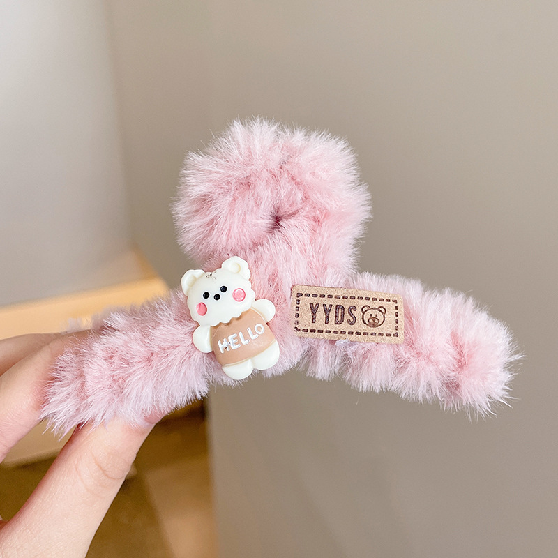 Estilo francés gran felpa clip de pelo de acrílico clip de tiburón Otoño e Invierno horquilla de alto grado versátil agarre del pelo updo tocado de pelo