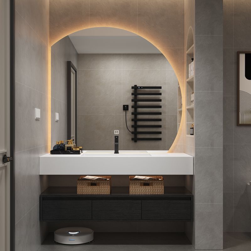 Cream Style Slate Hot-Bent Ceramic Integrated Wash Basin Cabinet Bathroom Cabinet Combination Washstand Wash Basin