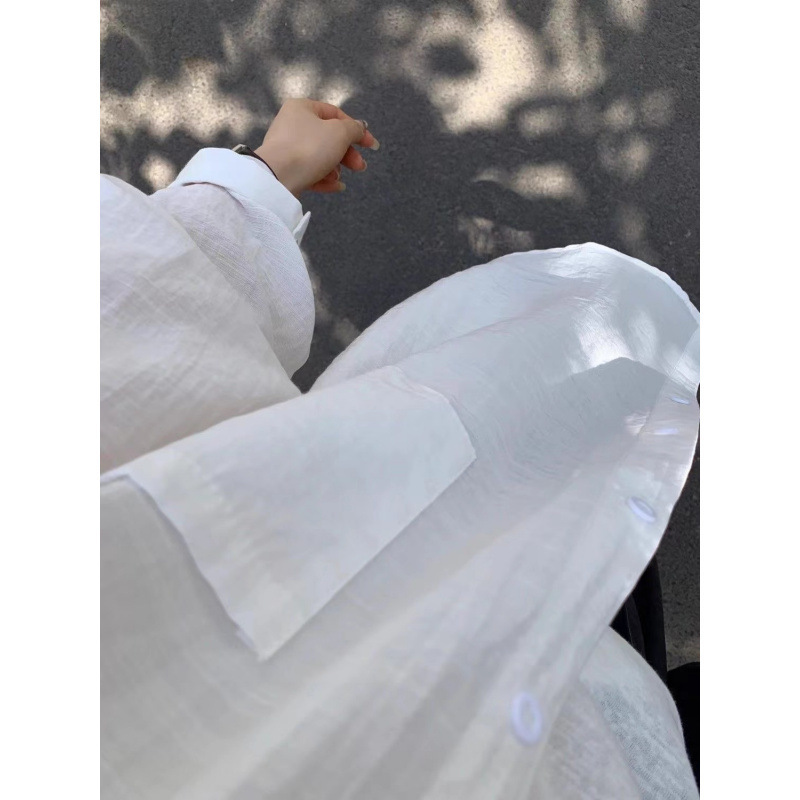 韓国白薄い日焼け止め長袖シャツ女性の夏の新しいルーズレイジースタイルシャツカジュアルジャケットトップ|undefined