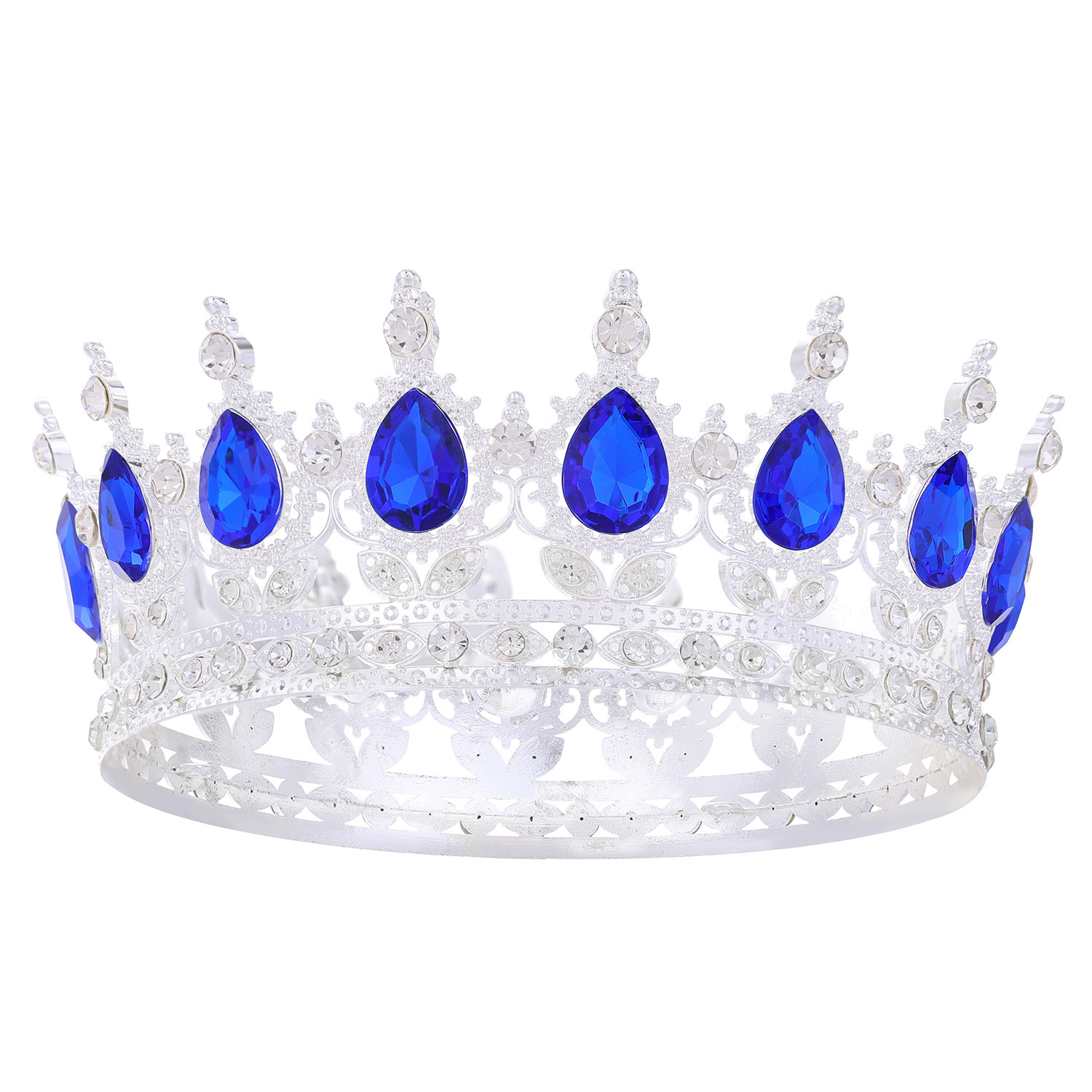 Barroco transfronterizo corona redonda cabeza de novia europea regalo de cumpleaños barroco corona redonda joyas para el pelo