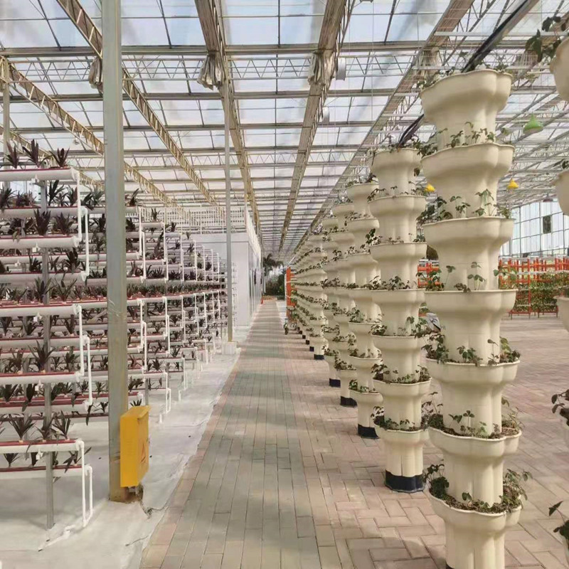 Manteniendo el tipo de columna sin suelo cultivo interior tipo columna modo de cultivo columna de invernadero sin suelo Equipo de cultivo