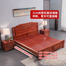 WT9P花梨木全实木床1.8米主卧双人床格木中式仿古红木床雕花古典