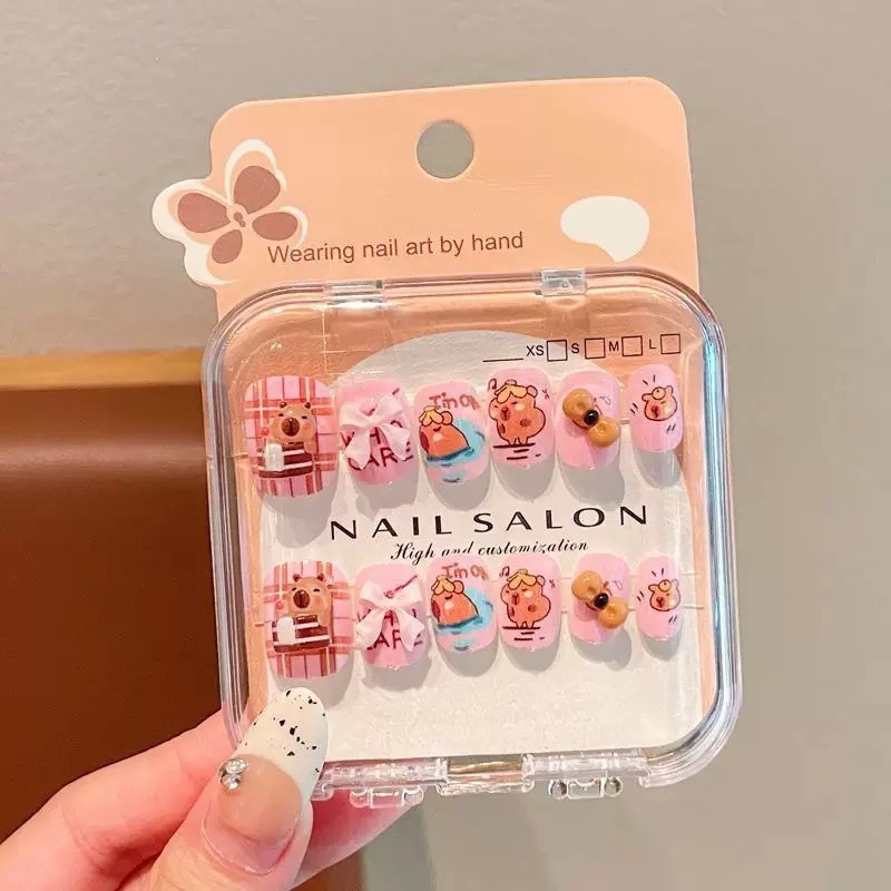 Niños dibujos animados estereoscópicos pegatinas de uñas niñas parches de uñas bebés desmontables impermeables uñas al por mayor