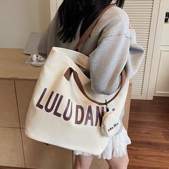 跨境爆款外贸热卖大容量帆布托特包男女学生旅行瑜伽包手提袋单肩