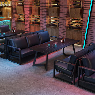 Bar Tables and Chairs, Lounge Music Dining Bar Booth Sofas, Barbecue Restaurant, Café, Bistro, Commercial American Style