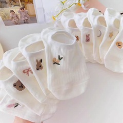 厳選日系レトロジャカード船靴下ソックス女子学生スポーツレジャー靴下浅口通気薄い靴下通気夏