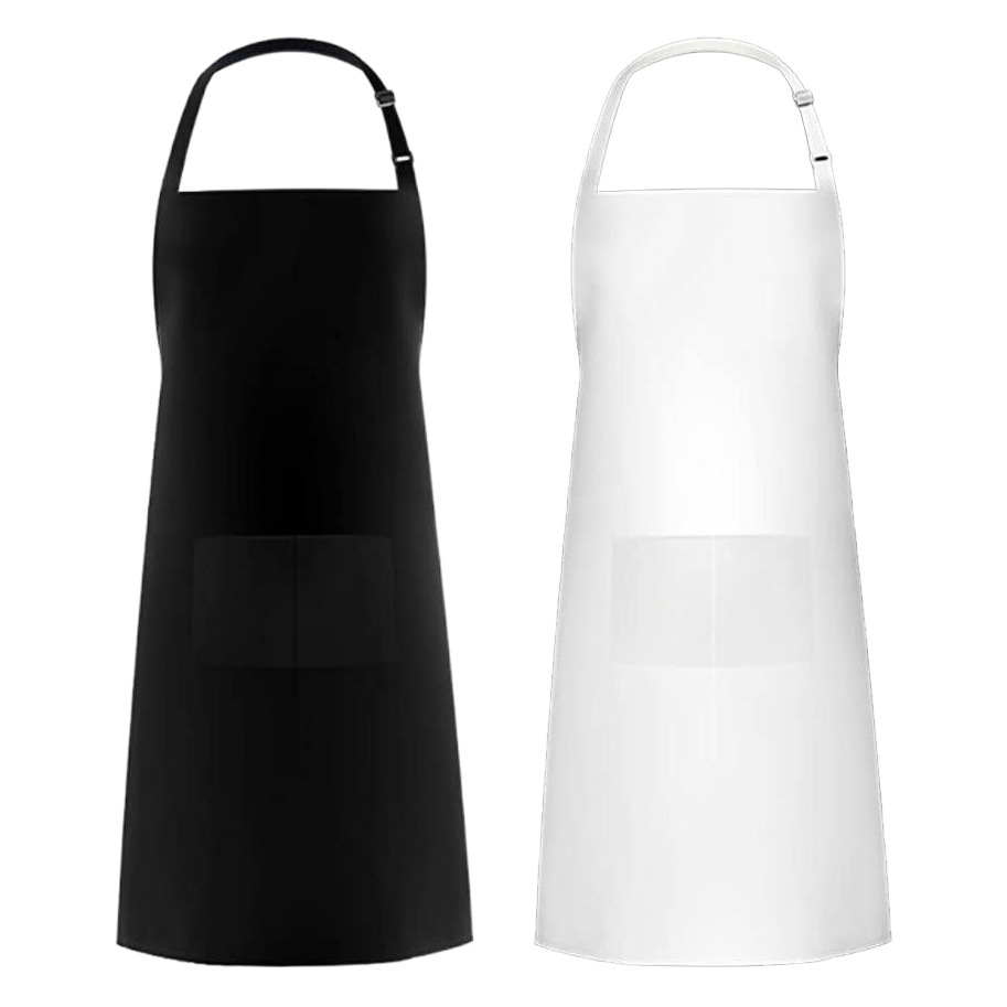 Amazon cocina delantal negro en stock hebilla ajustable de gran tamaño impreso LOGO delantal hombres y mujeres publicidad transfronteriza delantal