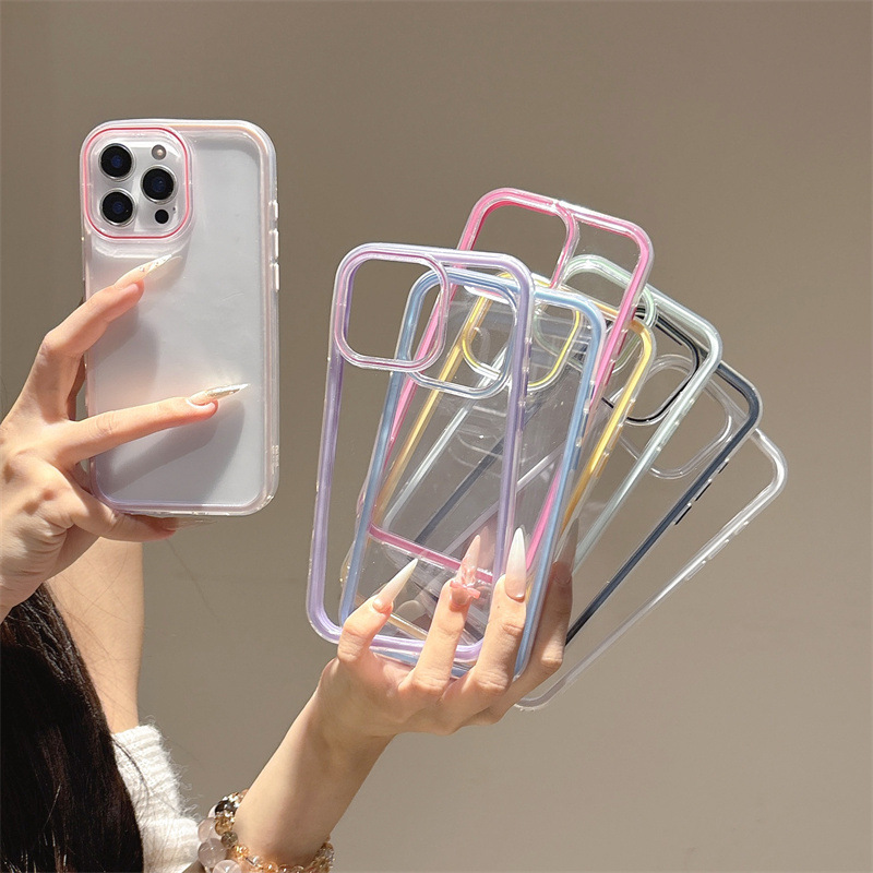 Groove Glue Iphone17Pro Max Mobile Phone Case 16P Suitable for Apple 15 Two-In-One Acrylic 13 High Transparency