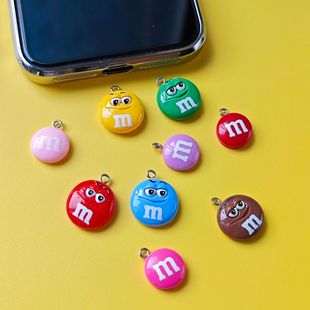 Spot Cross-Border M-Bean Candy, Fun Expression, Resin DIY Cream Glue, Mobile Phone Dust Plug, Mobile Phone Accessories