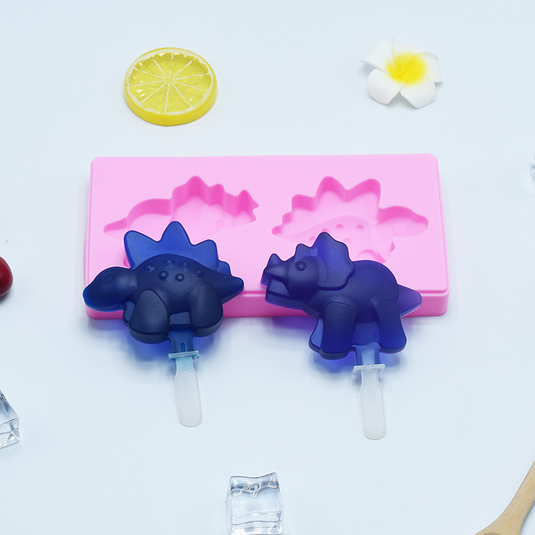 Molde de hielo hogar bricolaje creativo molde de helado de silicona caja de paletas con tapa molde de helado de dibujos animados