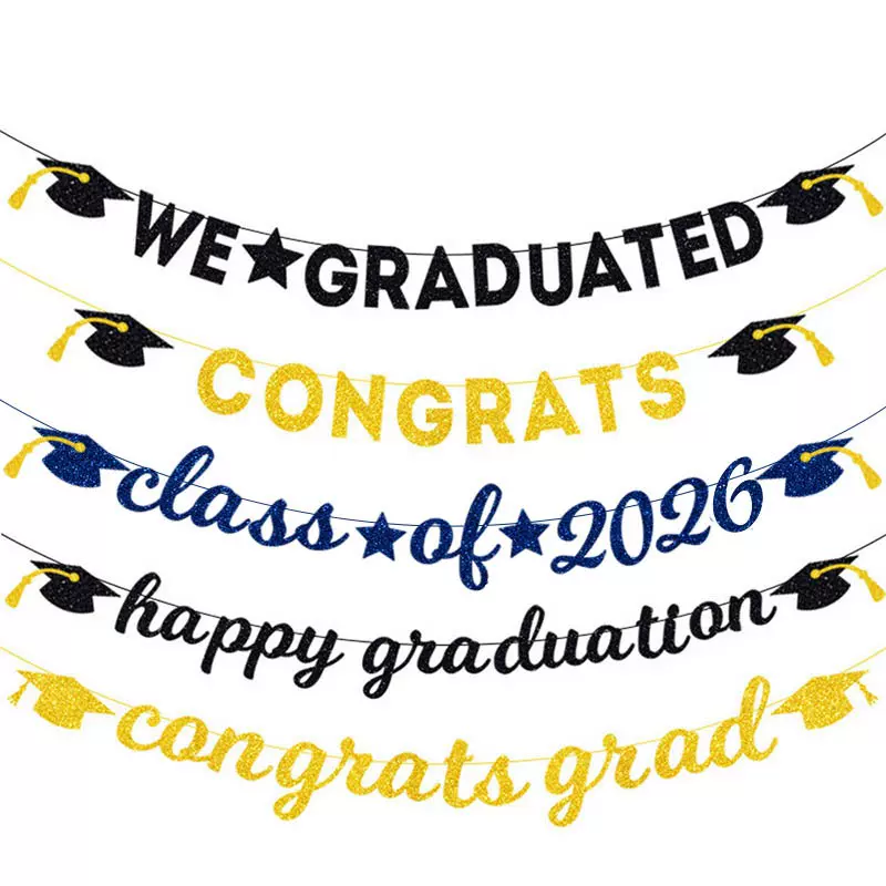 亚马逊2026毕业季横幅毕业拉旗背景布置拍照道具派对装饰拉旗拉花