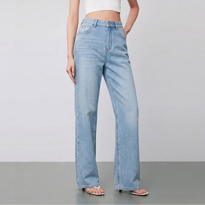 Spring and Summer Breathable Thin Style Naked-Feel Slim-Fit Four-Way Stretch Cigarette Pants for Women 2026 New Narrow High-Waisted Straight-Leg Jeans Spring and Summer Breathable Thin Style Naked-Feel Slim-Fit Four-Way Stretch Cigarette Pants for Women 2026 New Narrow High-Waisted Straight-Leg Jeans