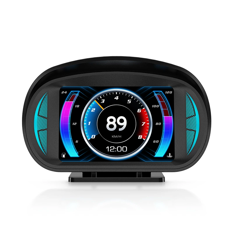 Car P2 прибор HUD головная дисплей LCD OBD вода температура расход топлива GPS скорость автомобиля градиент метр HD