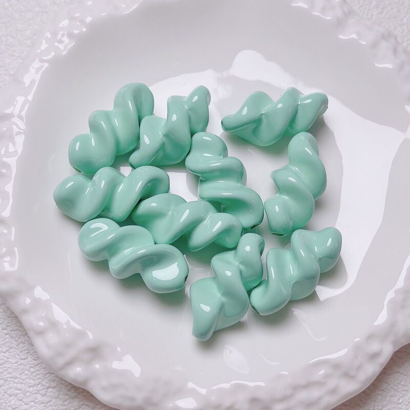 高饱和多巴胺烤漆螺旋浪味仙直孔串珠DIY手机链钥匙扣饰品配件|undefined