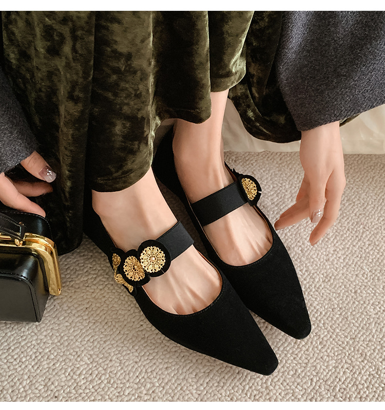 CHIKO Rosemary Pointy Toe Block Heels Mary Jane Shoes