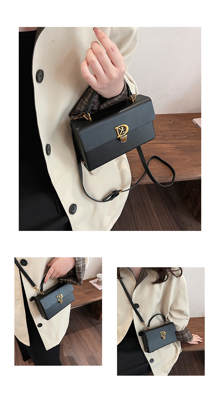 Bolso de diseño de nicho de sentido de alta gama para mujer 2025 nuevo bolso de mensajero de un solo hombro de moda con cerradura de mano bolso cuadrado pequeño
