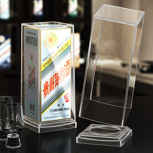 Applicable zodiac Flying Wine Box Protective Cover Rabbit Mao Seal Wine Dedicated Transparent Shell Collection Wine Bottle Packaging Display