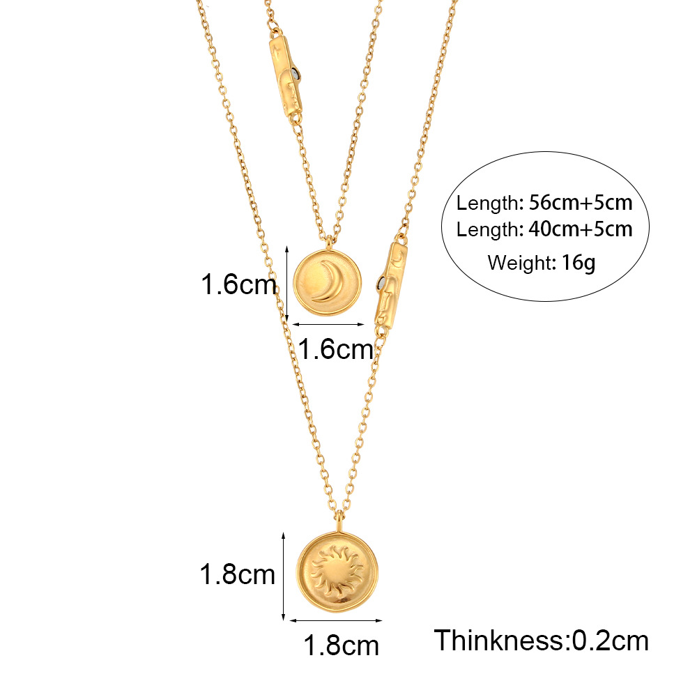 Women's Retro Fashion Round Stainless Steel Necklace Plating No Inlaid Stainless Steel Necklaces display picture 2